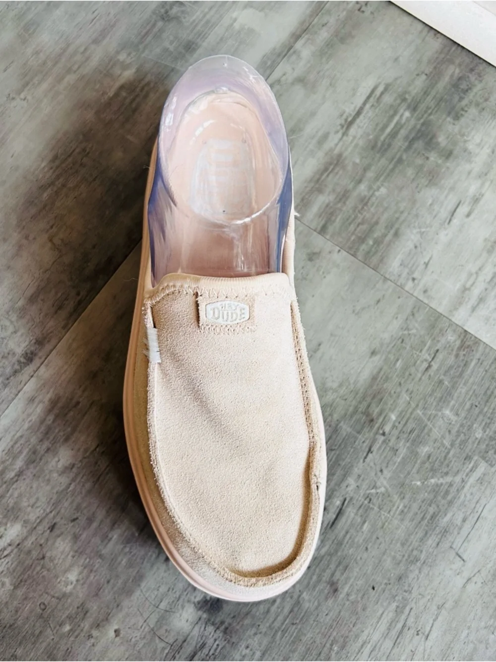 Hey Dude Austin Lift Classic Blush Platform Loafer Suede Minimal Sz 6 Comfort